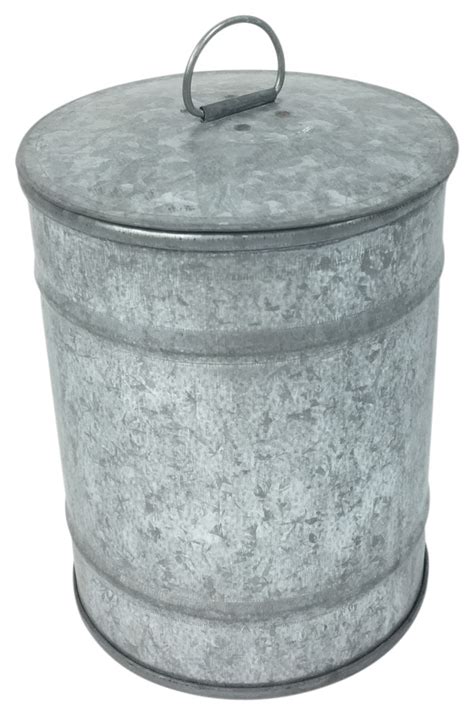 small galvanized container with lids